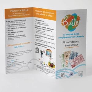 Lire la suite à propos de l’article Graphisme et illustration — Dépliant pour La Bulle