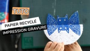 Lire la suite à propos de l’article Tuto Création de papier recyclé et impression en gravure